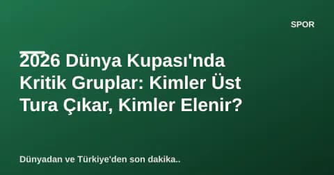 2026 Dünya Kupası'nda Kritik Gruplar: Kimler Üst Tura Çıkar, Kimler Elenir? 2026 Dünya Kupası'nda Kritik Gruplar: Kimler Üst Tura Çıkar, Kimler Elenir?