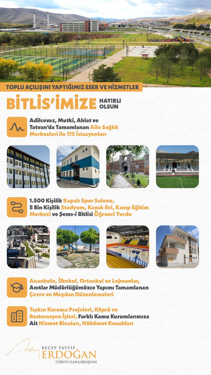 Recep Tayyip Erdoğan Bitlis'te Önemli Eser ve Hizmetlerin Açılışını Gerçekleştirdi