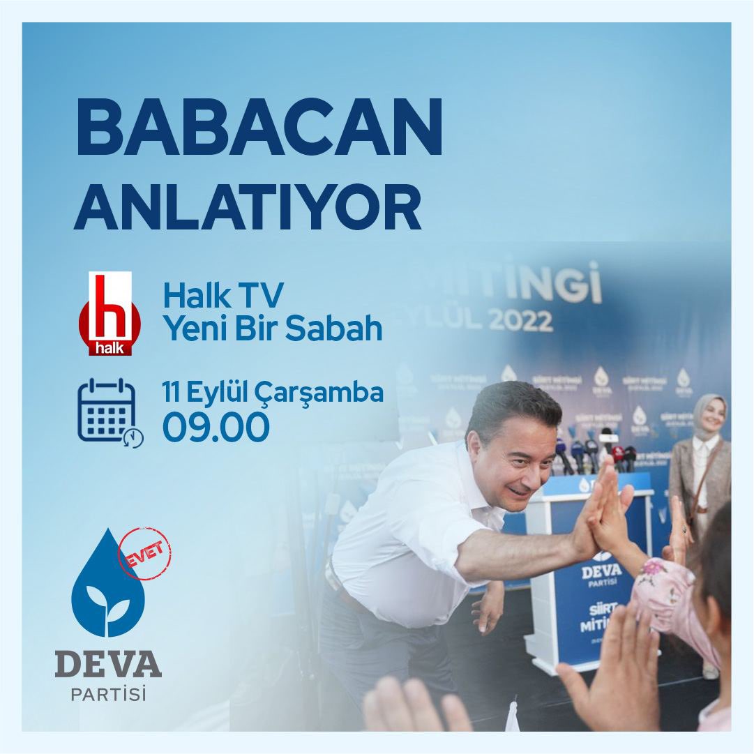 Deva Partisi Genel Başkanı Ali Babacan, Yeni Bir Sabah Programında