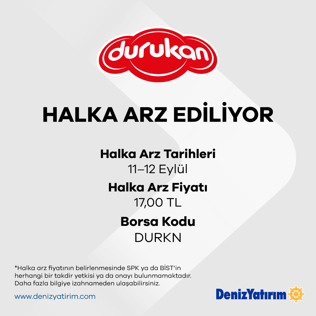 Durukan Şekerleme borsaya halka arz için adım attı