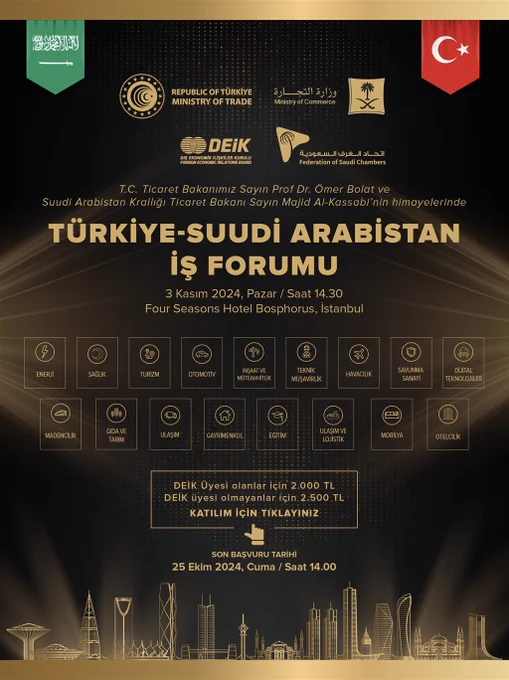 Türkiye-Suudi Arabistan İş Forumu Düzenlenecek